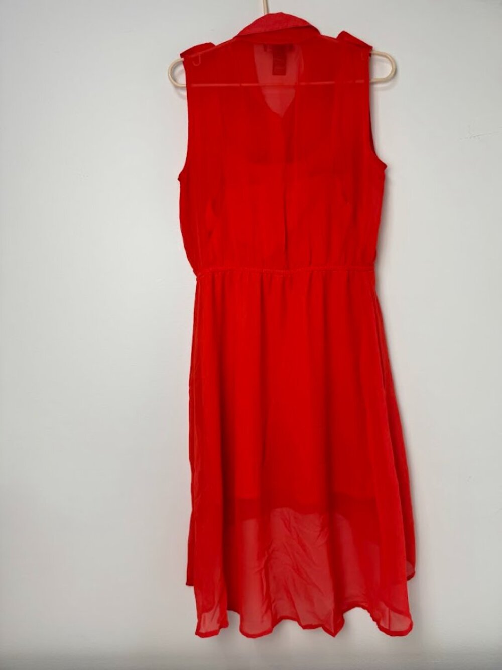 Paper Doll Women’s Orange Sleeveless Hi-Low Women’s Midi Dress Size L - Picture 10 of 11